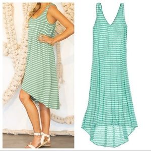 Calypso St Barth Selbie Stripes Linen Hi-low Dress